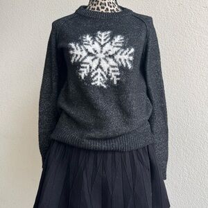 Maurice’s Grey and white snowflake knit sweater